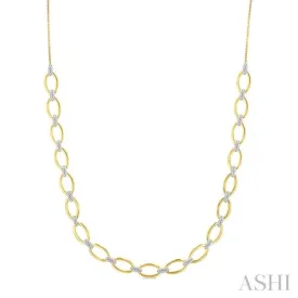 1 ctw Round Cut Diamond Open Link Necklace in 14K Yellow Gold