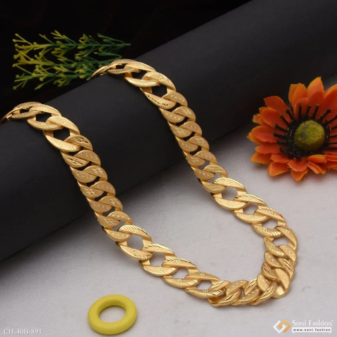 1 Gram Gold Forming Pokal Exciting Design High-Quality Chain for Men - Style B891