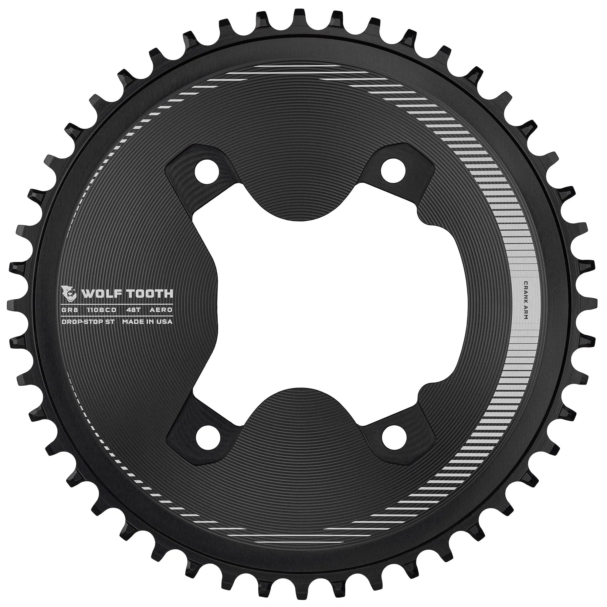 110 BCD Asymmetric 4-Bolt Chainrings for Shimano GRX Cranks