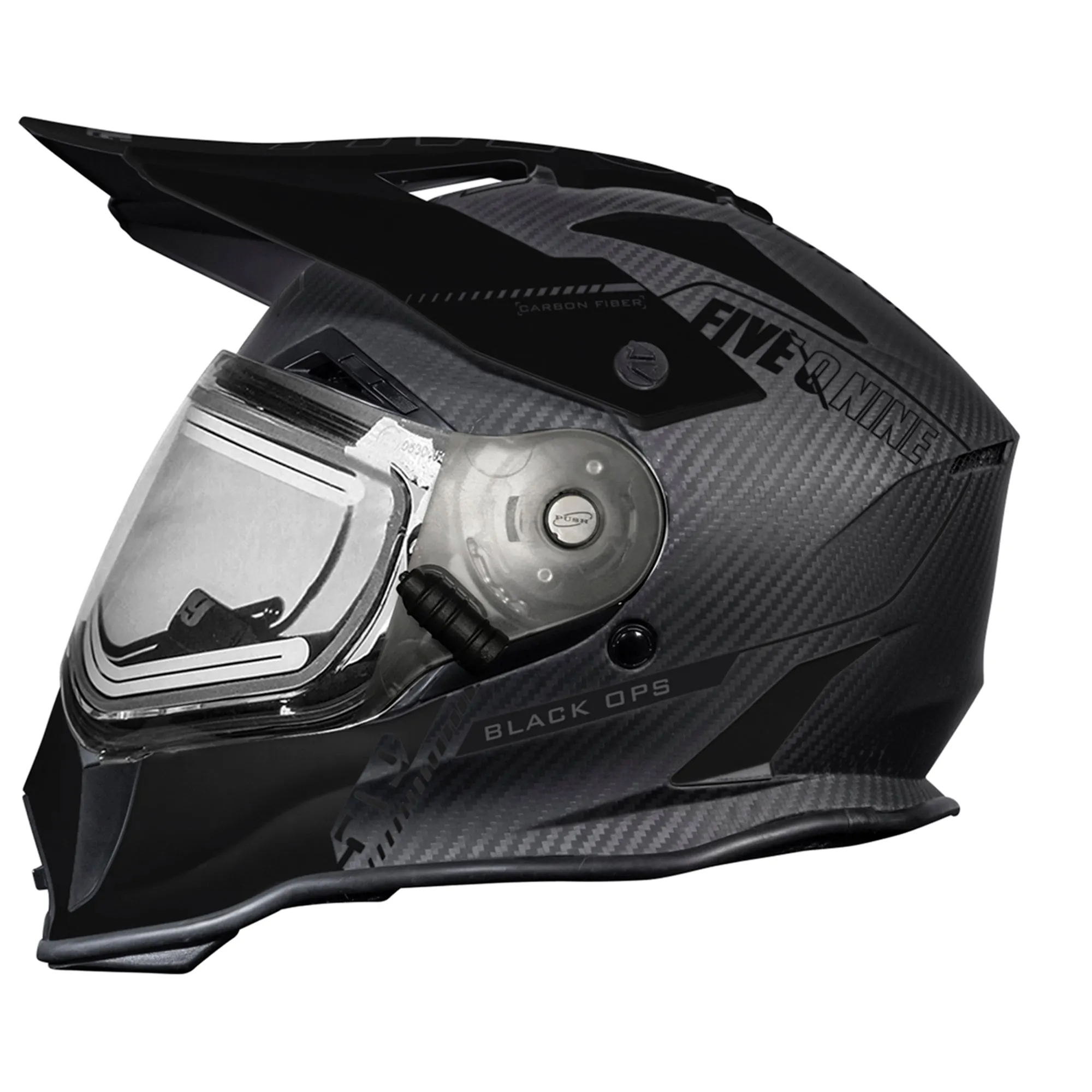 509  Delta R3L Carbon Fiber Ignite Snowmobile Helmet Open Face Riding Black Ops