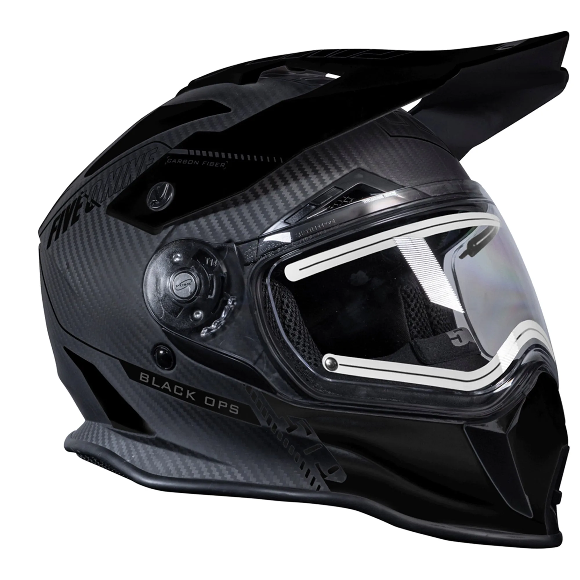 509  Delta R3L Carbon Fiber Ignite Snowmobile Helmet Open Face Riding Black Ops