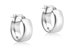 9K White Gold Hallow Hoop Earrings