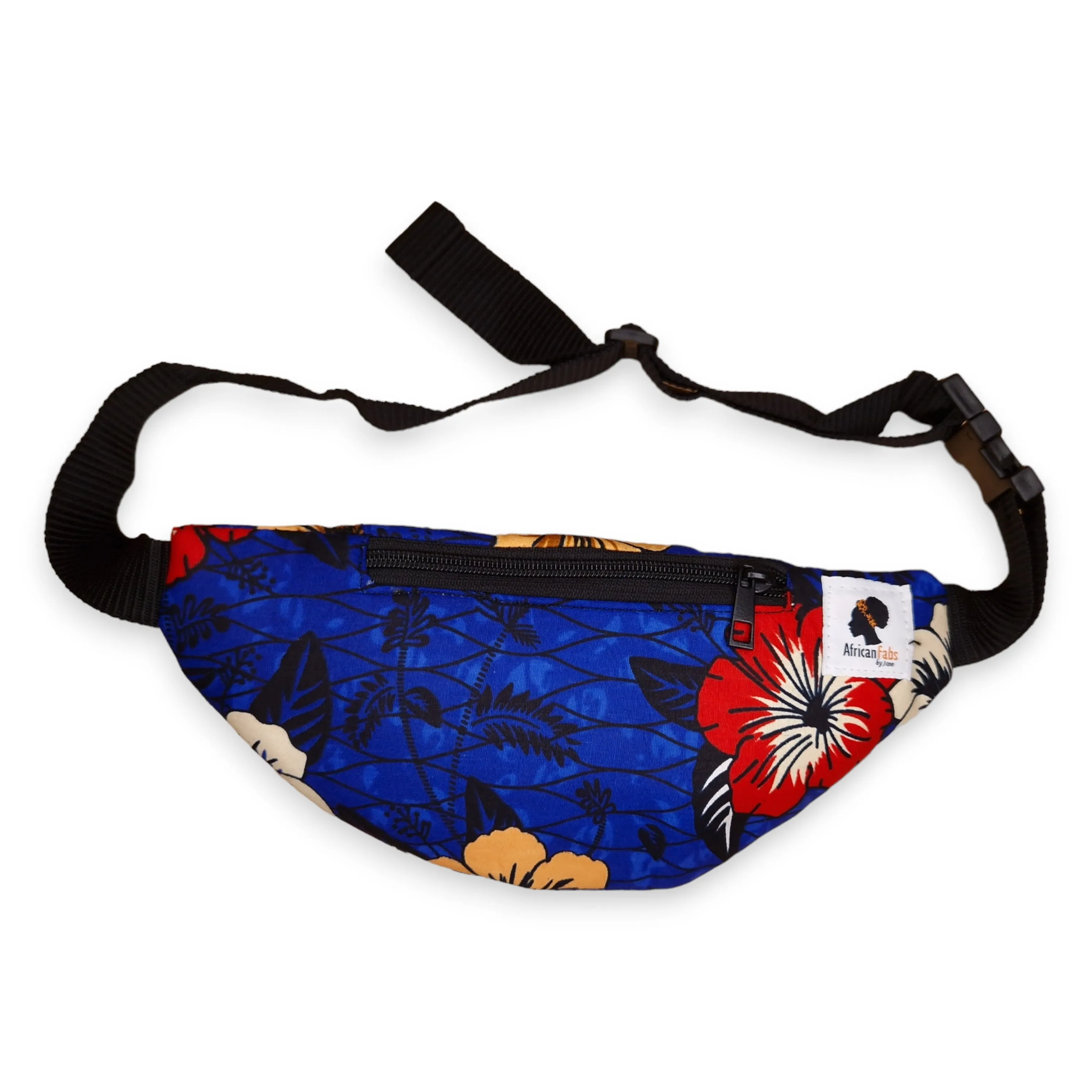 African Print Fanny Pack - Blue - Ankara Waist Bag / Bum bag / Festival Bag with Adjustable strap