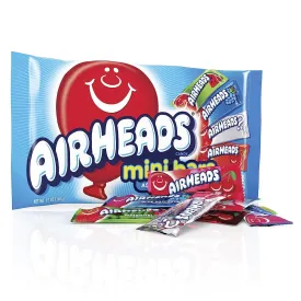 Airheads Candy Variety Bag, Individually Wrapped Assorted Fruit Mini Bars, 12 oz