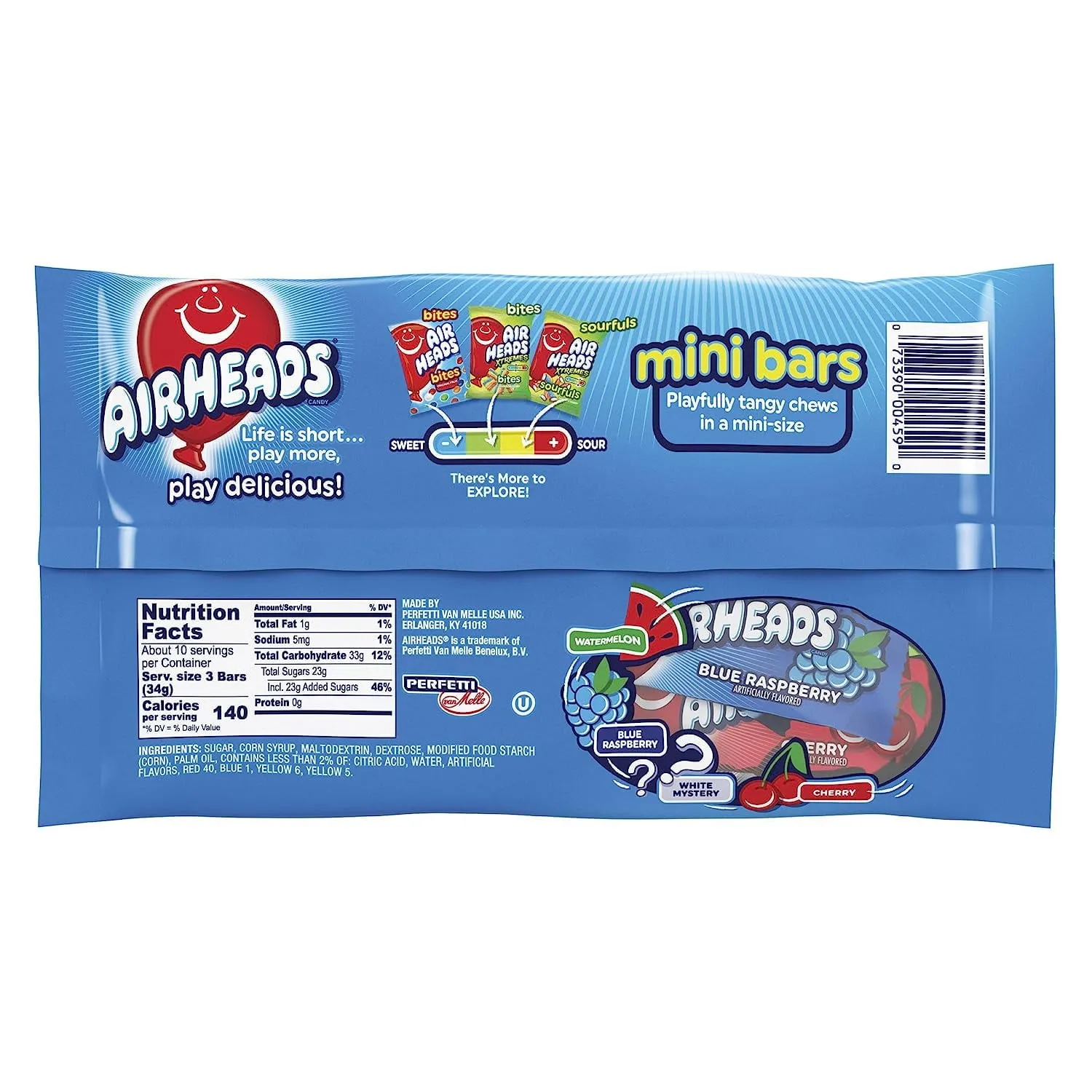 Airheads Candy Variety Bag, Individually Wrapped Assorted Fruit Mini Bars, 12 oz