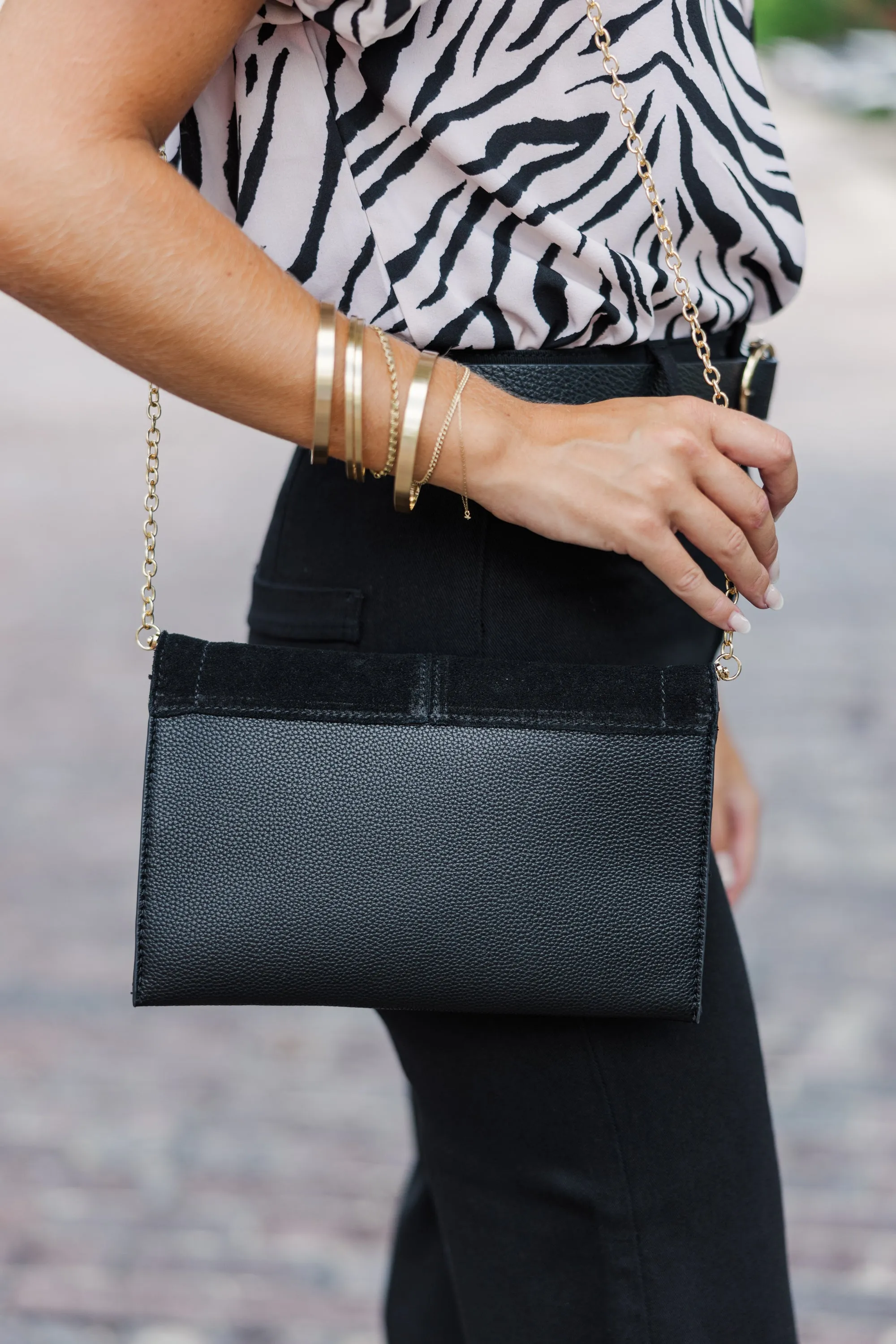 All For You Black Clutch/Purse