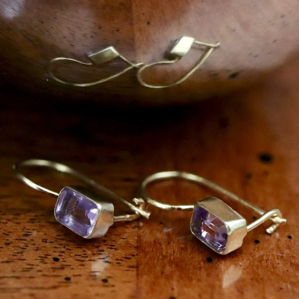 Amethyst Contemporary Drop Earrings