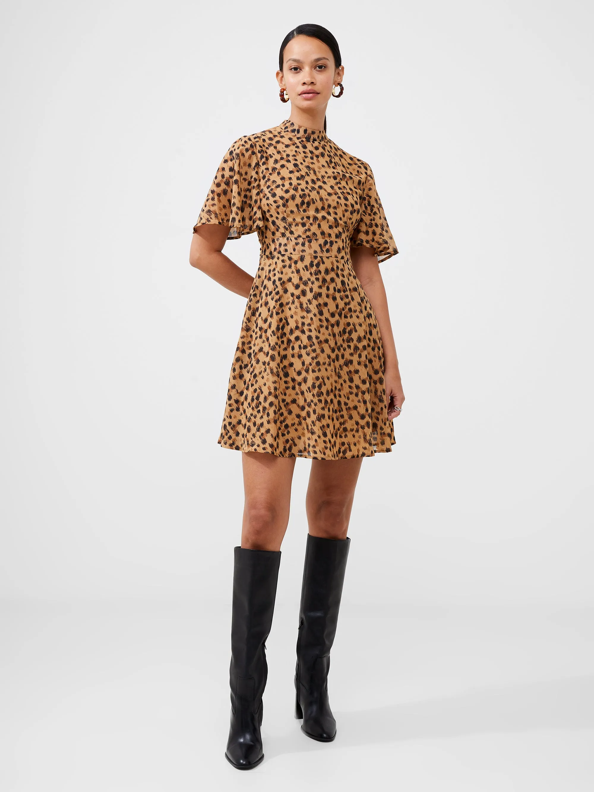 Animal Georgette Mini Dress