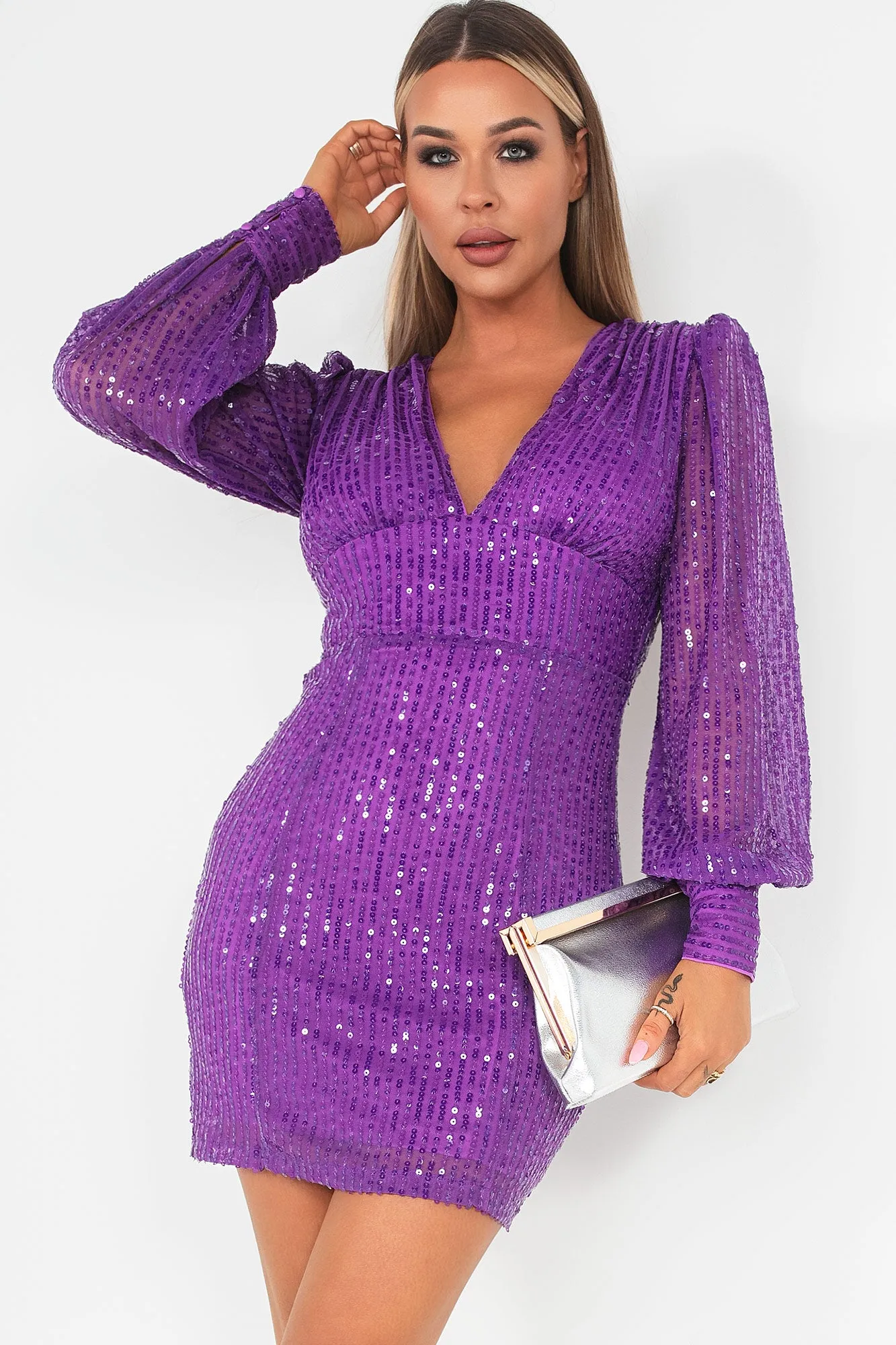 Ariel Purple Sequin Dress