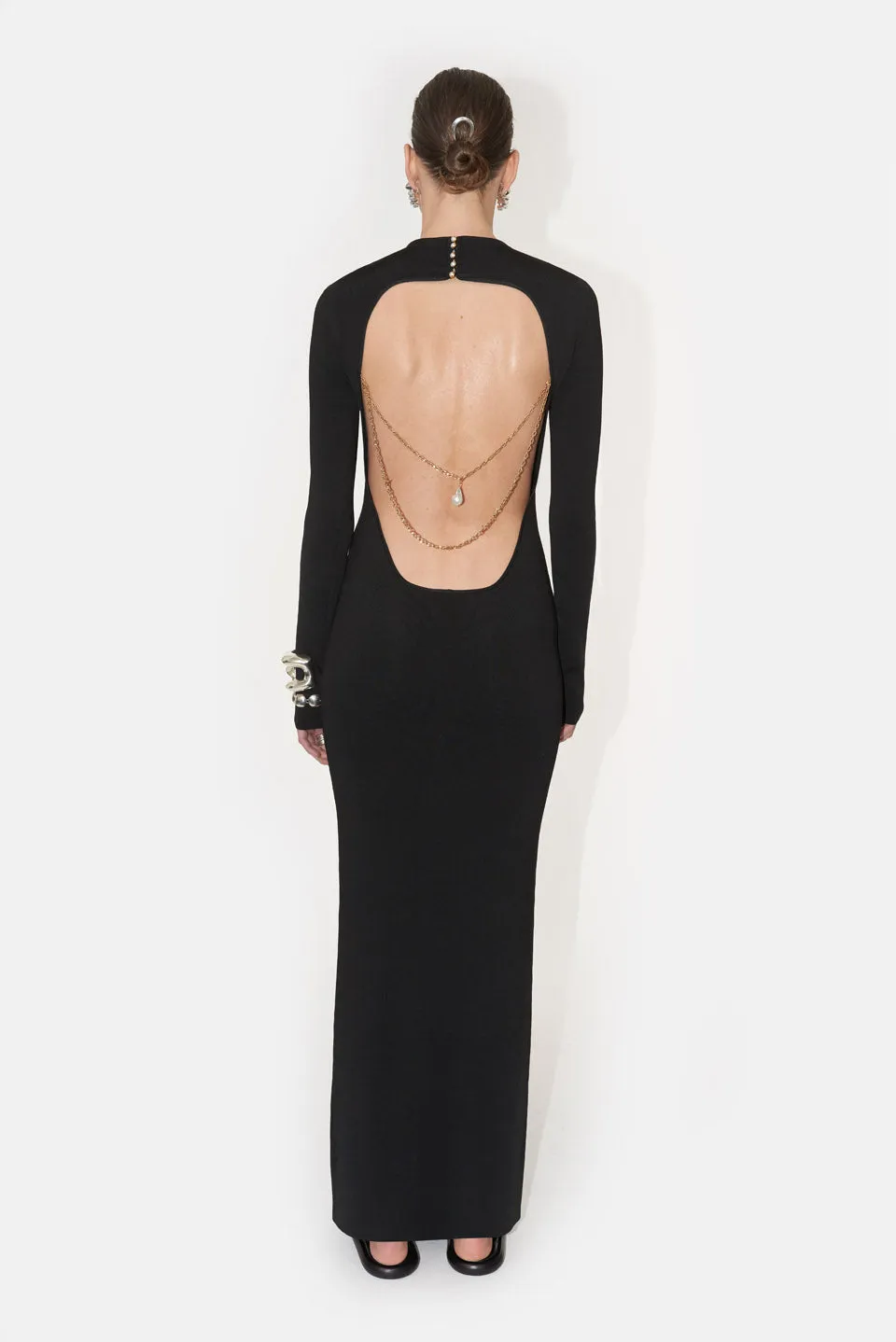 Athena Pearl Dress - Black