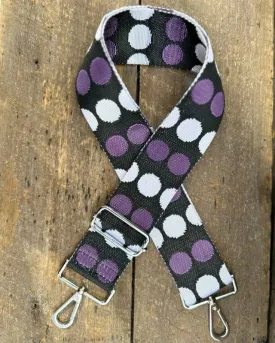 Bag Strap -  Purple And White Dot Print