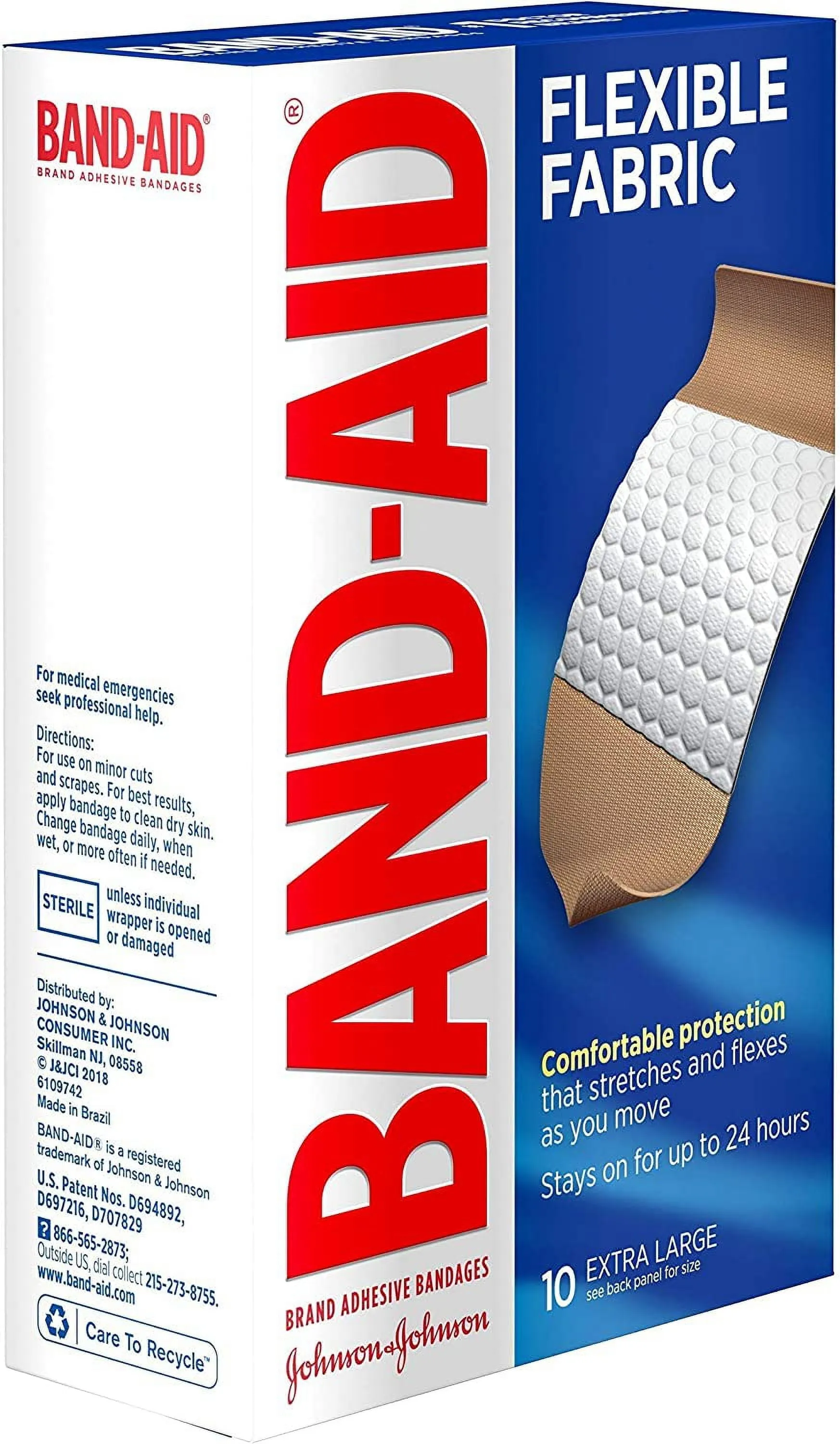 Band-Aid Brand Flexible Fabric Adhesive Bandages, Extra Large, 10Ct