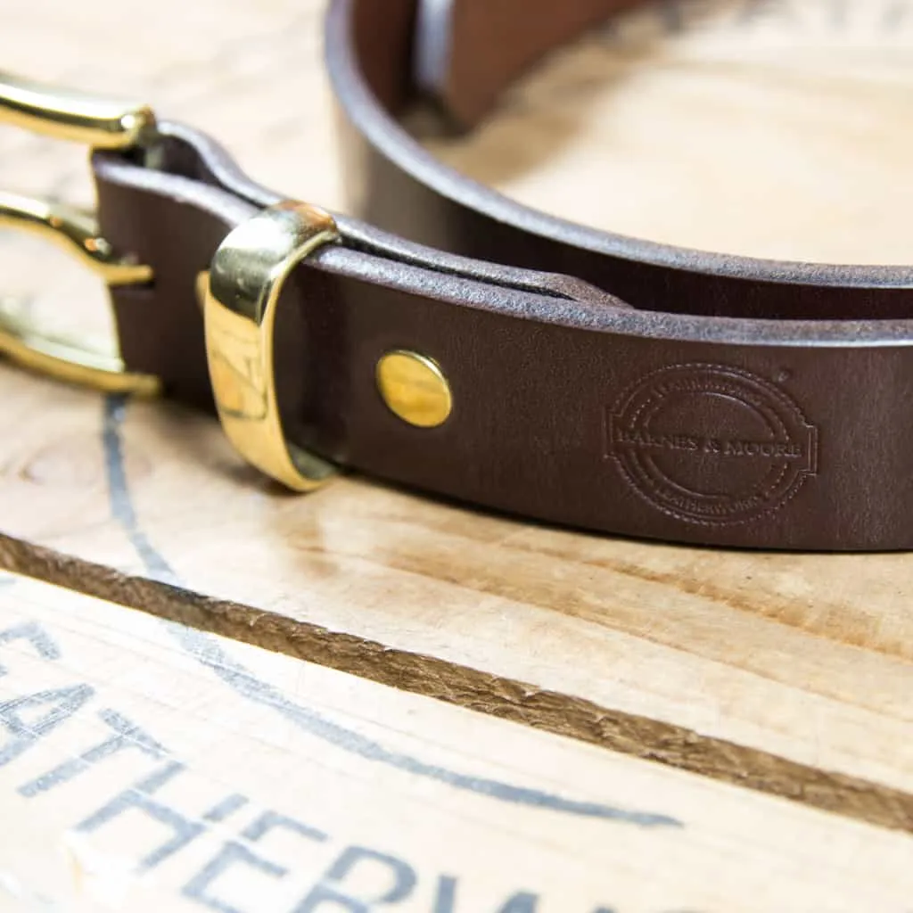 Barnes & Moore Slim Belt - Deep Honey/Brass