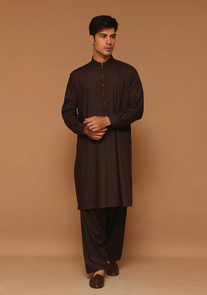 Basic Poly Viscose Coffee Bean Classic Fit Suit