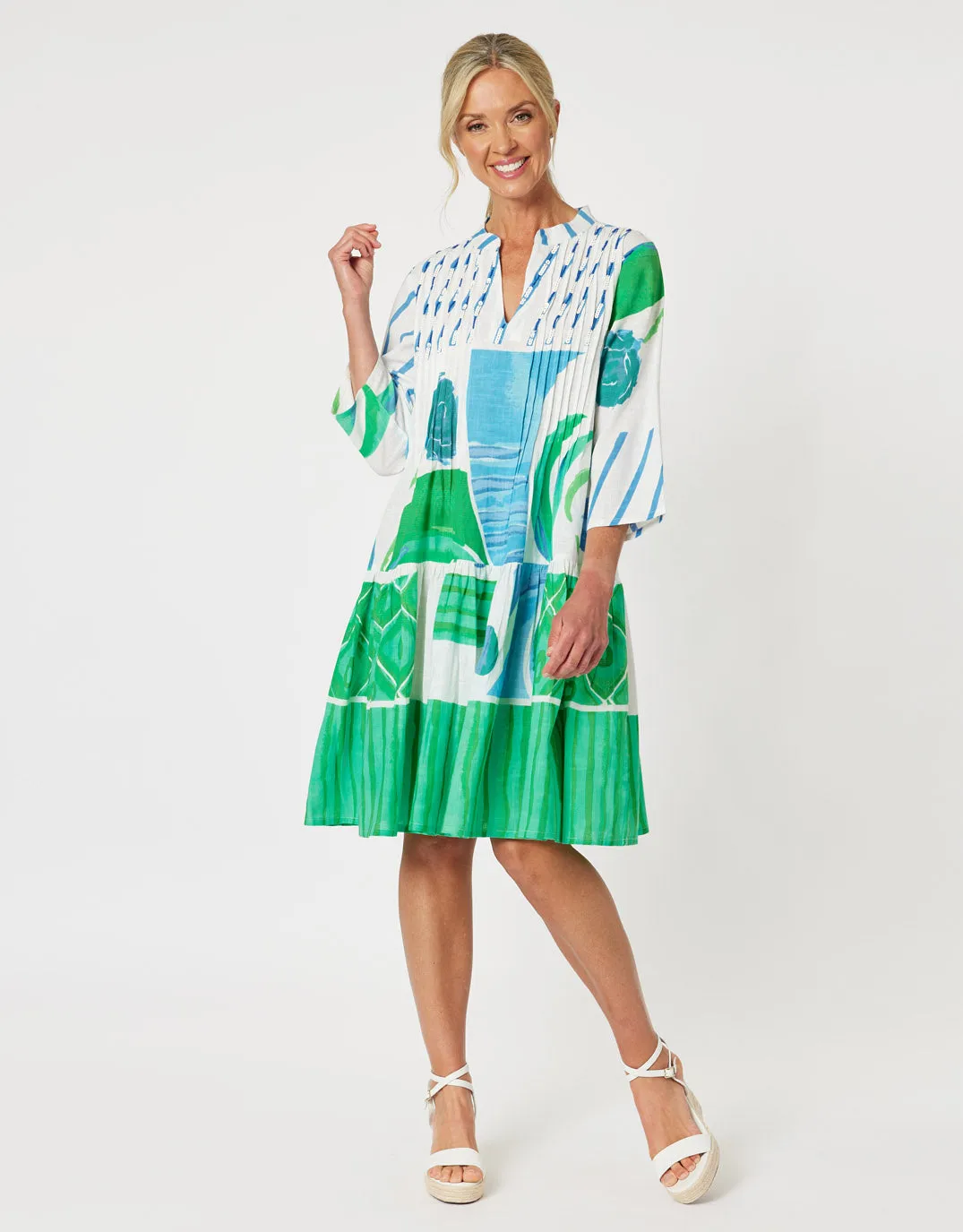 Beach Side Dress - Green/Blue