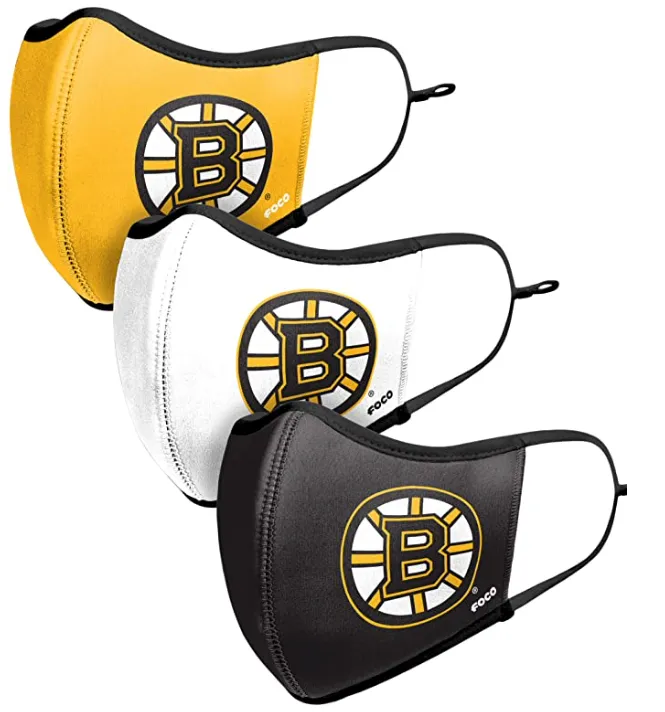 Boston Bruins NHL Hockey Foco Pack of 3 Adult Sports Face Covering Mask