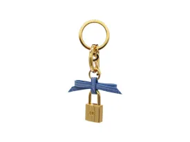 Bow and Padlock Keyring/Bag Charm - Orinoco 'Croc' Print - Bluebell