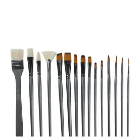 Brustro Artists’ Mixed Hair Brush Set of 15 in PU Bag