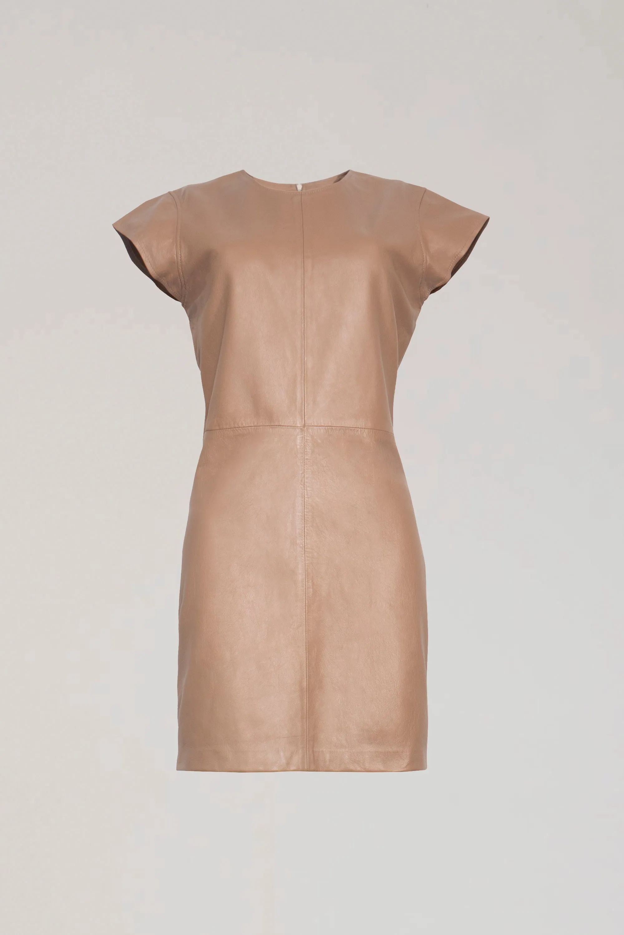 CAMILLA LEATHER DRESS - SESAME