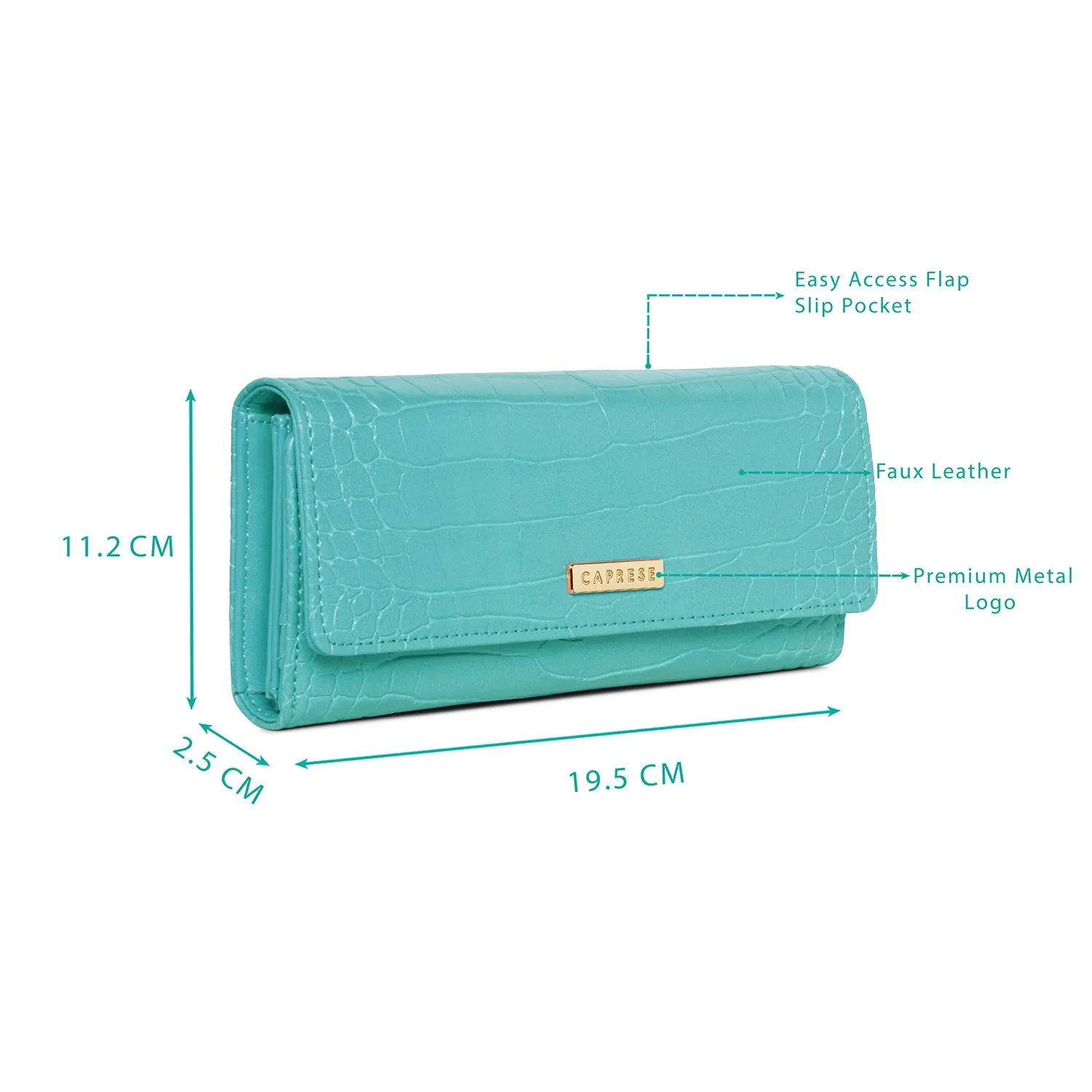 Caprese Ariana Flap Wallet Medium Blue