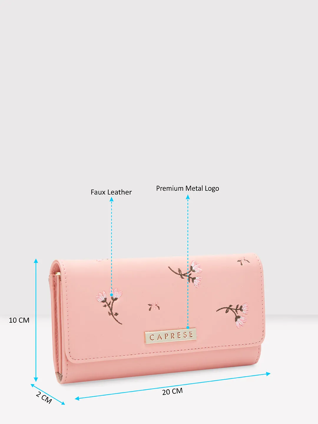 Caprese Dara Flap Wallet Medium Pink