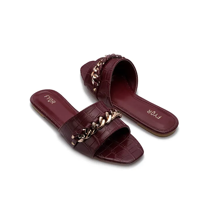 Chain Detailed Slide Sandal MY 226