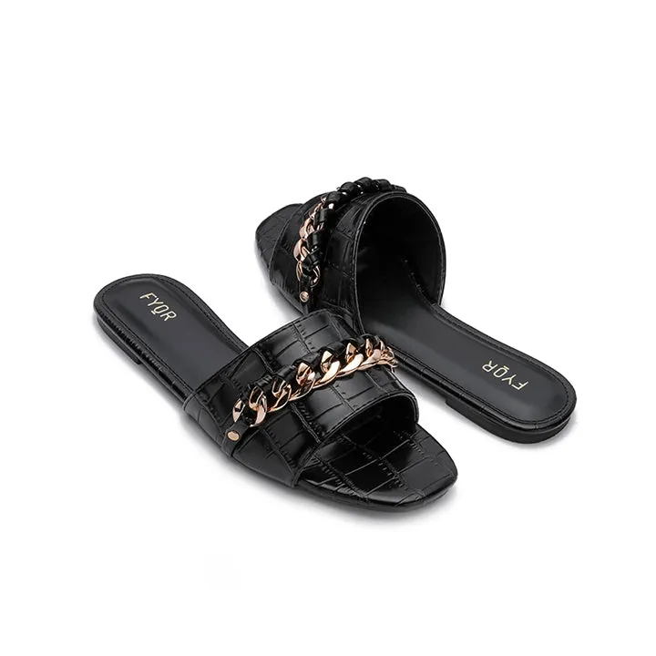 Chain Detailed Slide Sandal MY 226