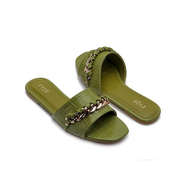 Chain Detailed Slide Sandal MY 226