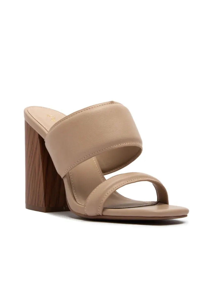 CHANDLER NUDE BLOCK HEEL SLIDE SANDALS