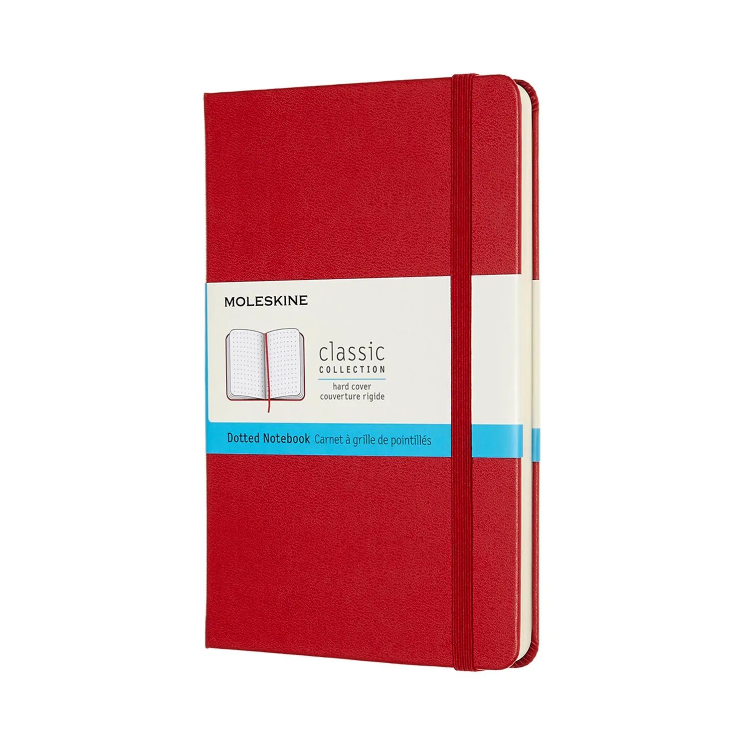 Classic Notebook, Hard Cover, Medium, Dotted, Scarlet Red