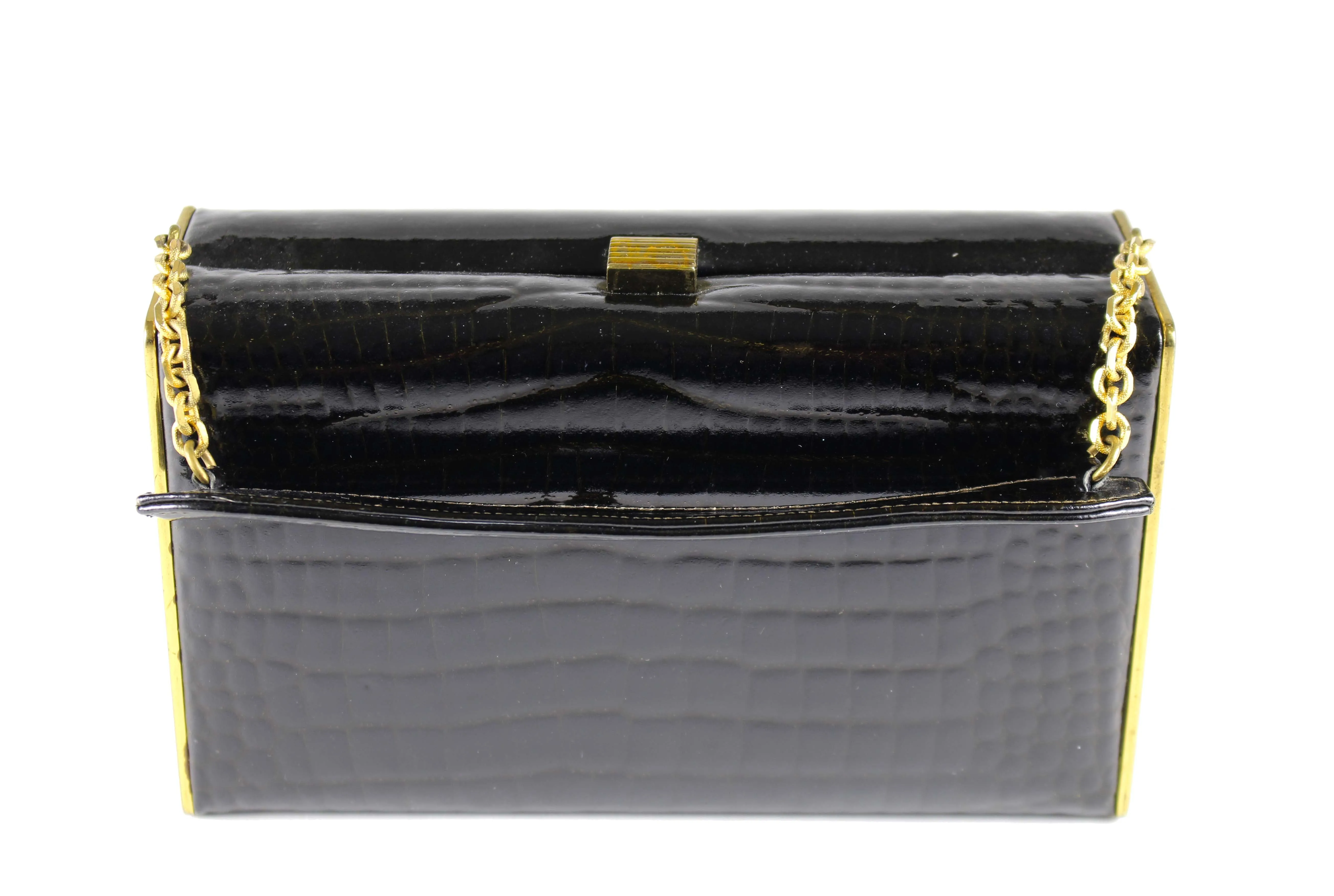 COBLENTZ embossed crocodile skin clutch