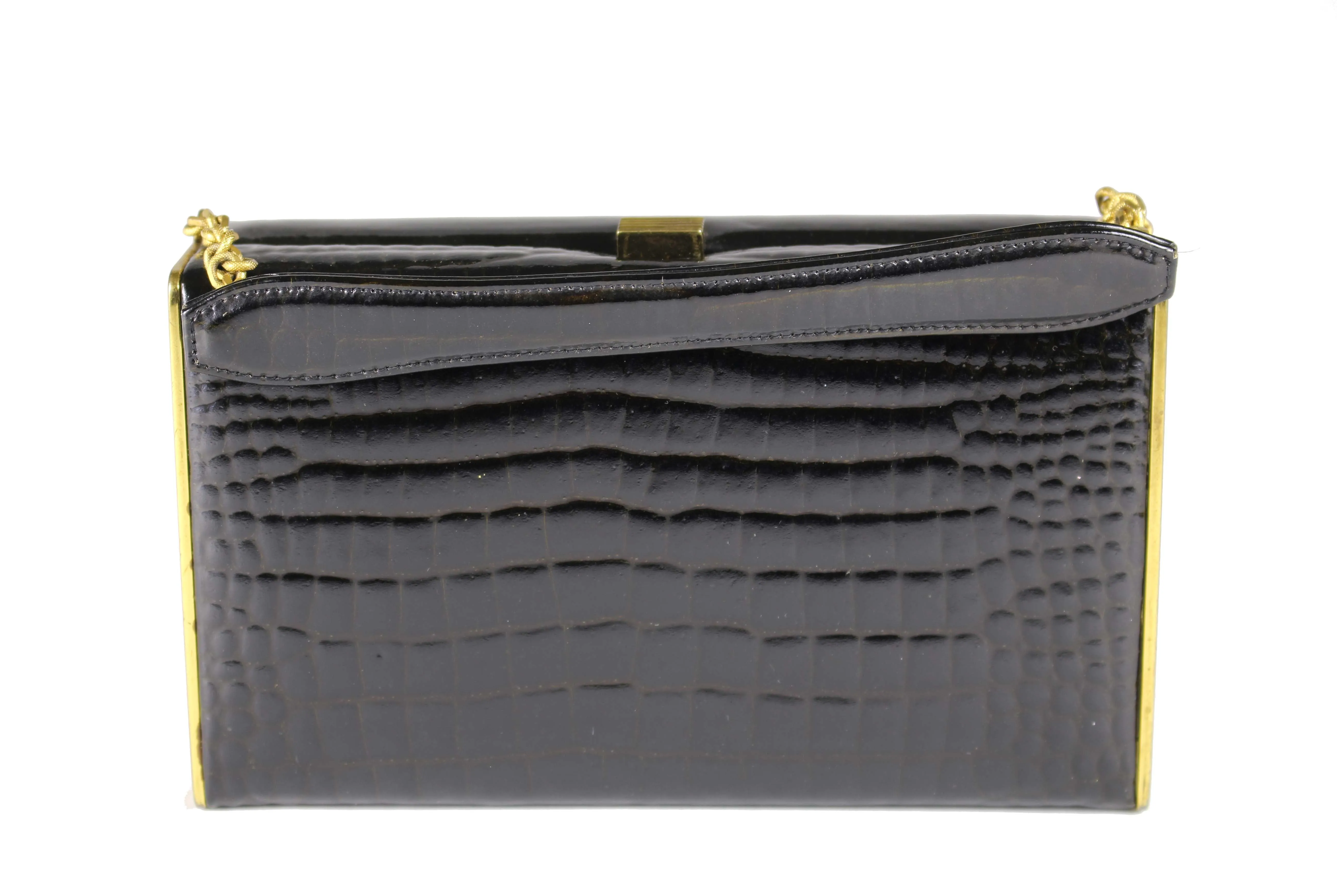 COBLENTZ embossed crocodile skin clutch