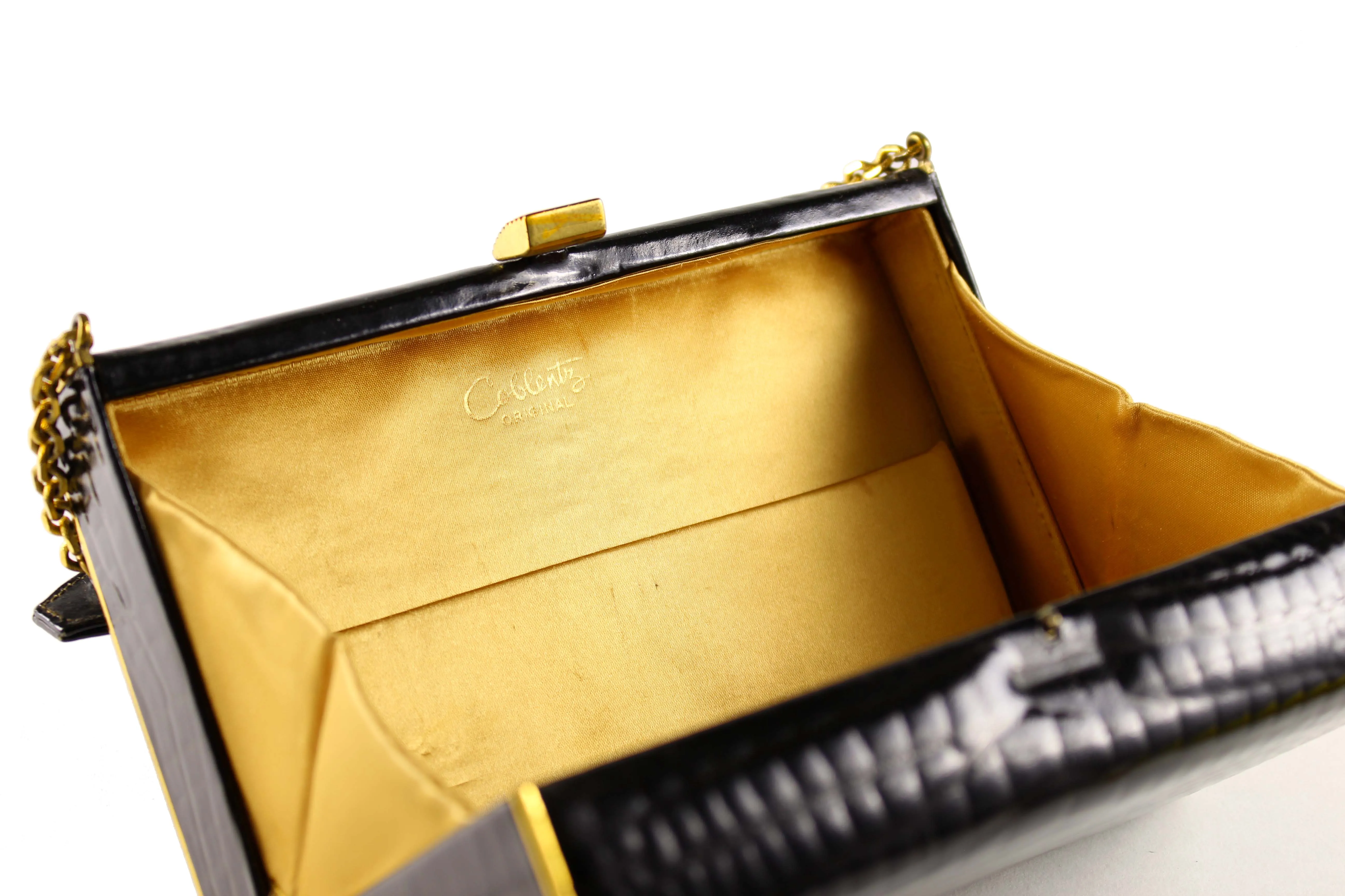 COBLENTZ embossed crocodile skin clutch