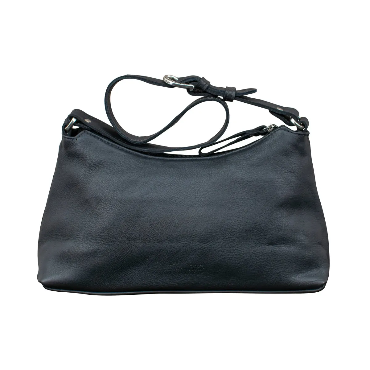 Cow Town Zip-Top Shoulder Bag - Black and Black Hair on Hide