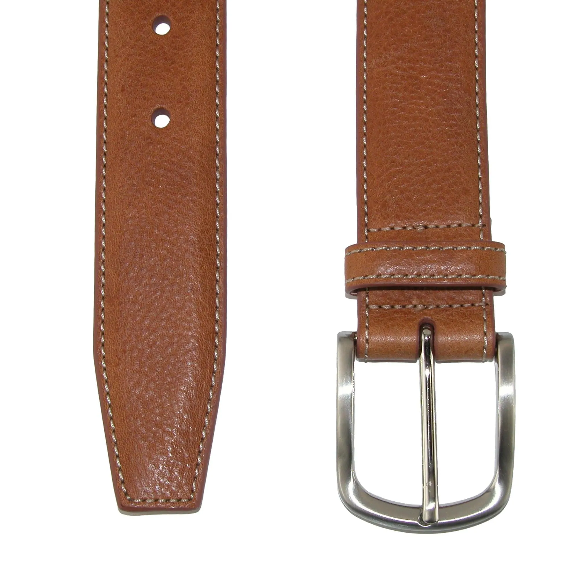 CrookhornDavis Men's Brescia Boxcalf Casual Belt with Contrast Stitch