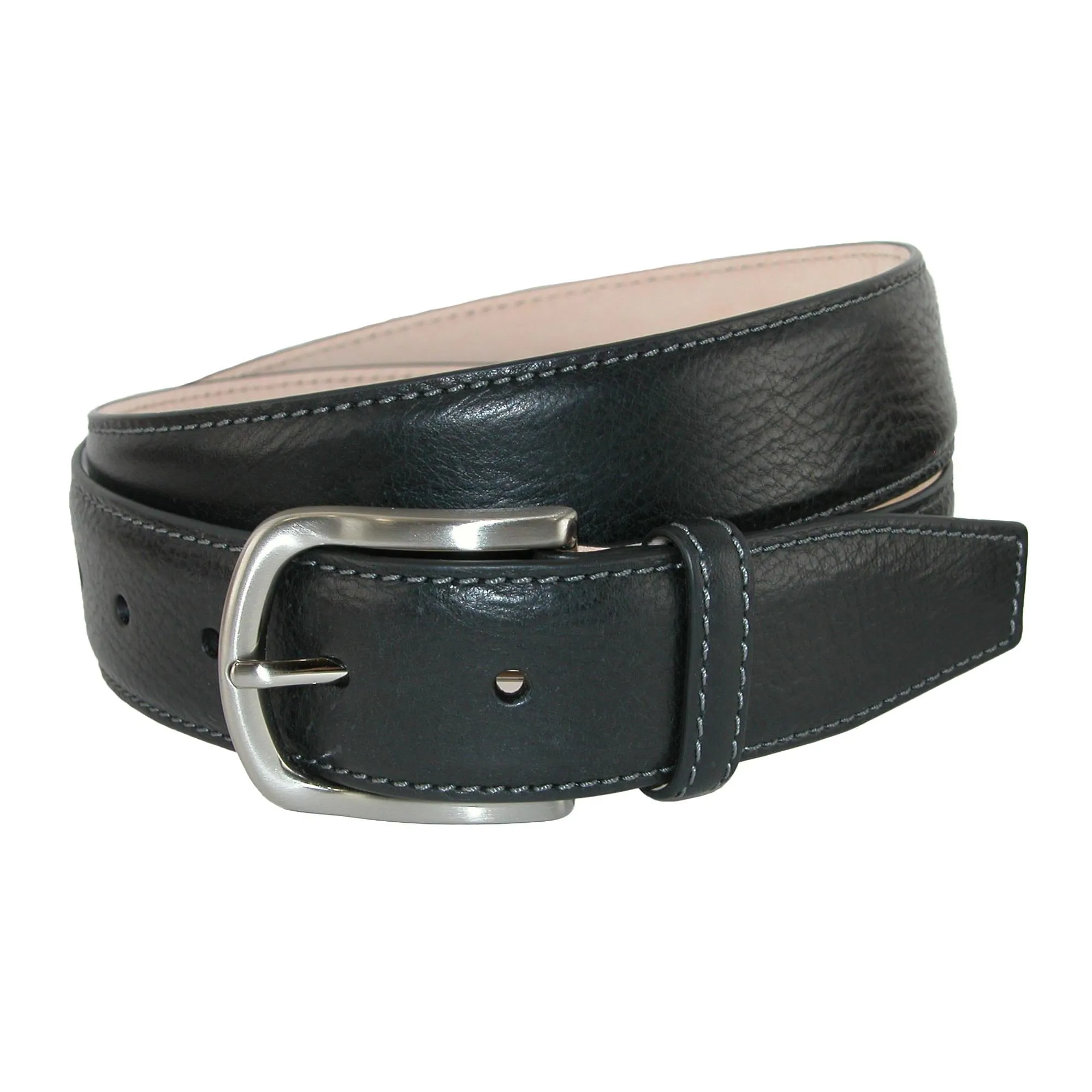 CrookhornDavis Men's Brescia Boxcalf Casual Belt with Contrast Stitch