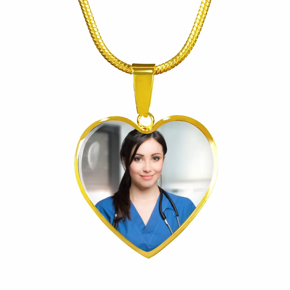 Custom Heart Photo Necklace- Gifts For Nurse & Doctor