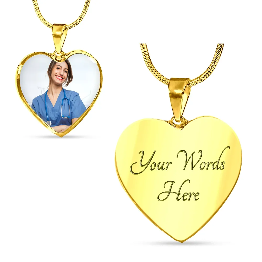 Custom Heart Photo Necklace- Gifts For Nurse & Doctor