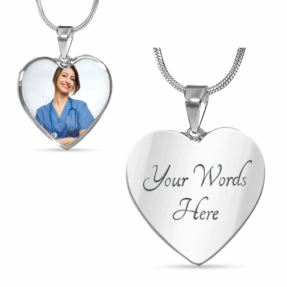 Custom Heart Photo Necklace- Gifts For Nurse & Doctor