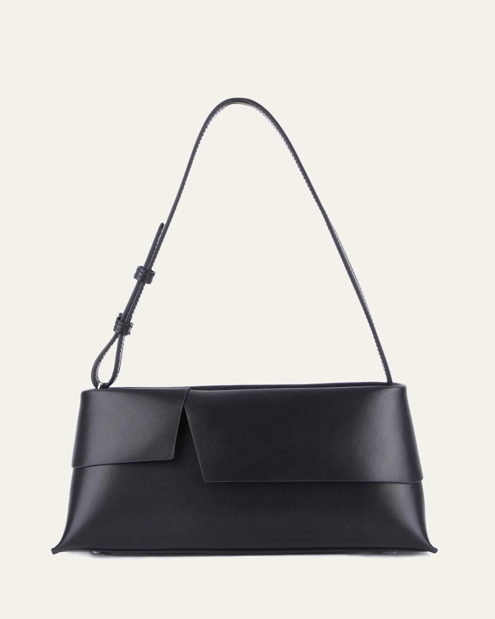 CYRUS SHOULDER BAG BLACK LEATHER