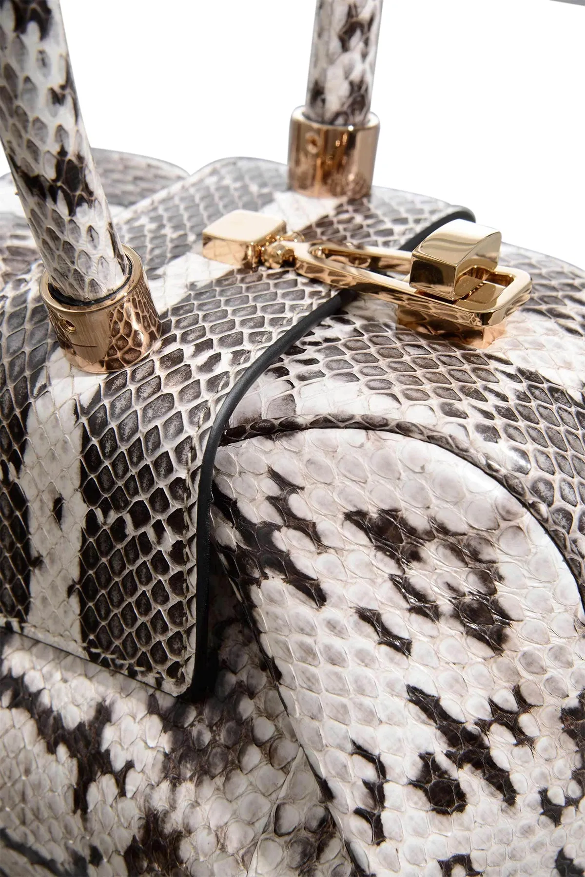 Demi Bag in Black & Ivory Snakeskin