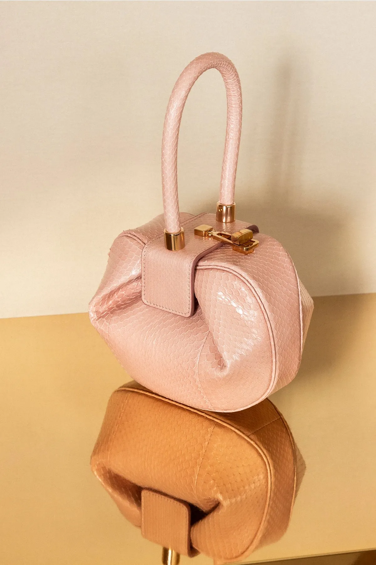 Demi Bag in Pink Snakeskin