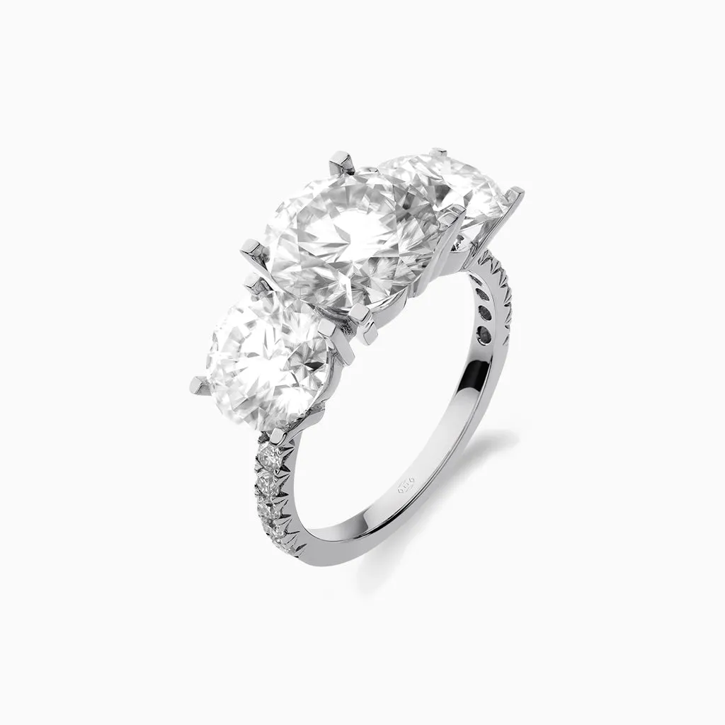 Diamond2 Three-Stone Ring with embellished band