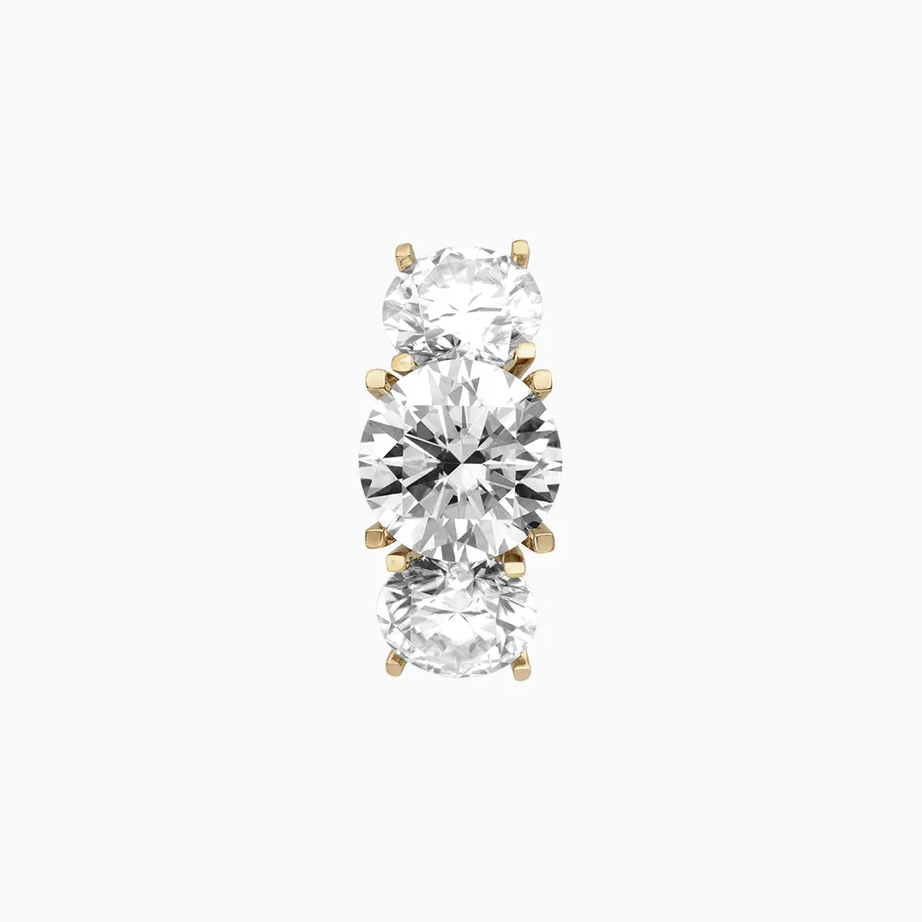 Diamond2 Three-Stone Ring with embellished band