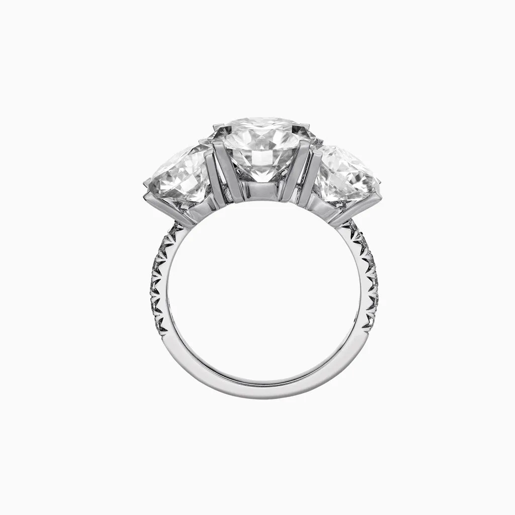 Diamond2 Three-Stone Ring with embellished band