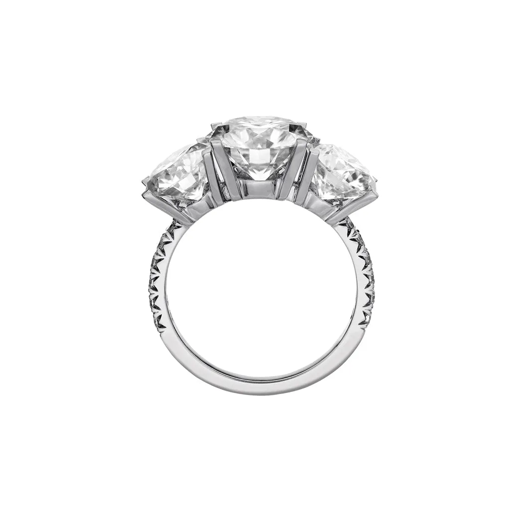 Diamond2 Three-Stone Ring with embellished band