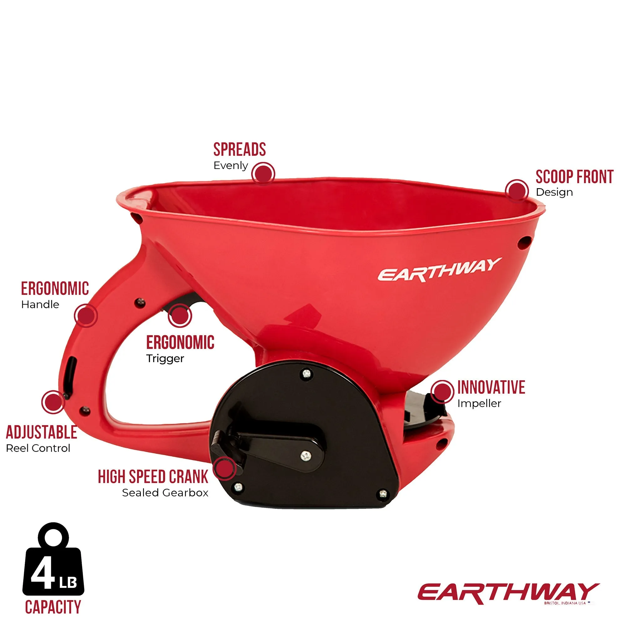 EarthWay 1.8kg Handheld Seed and Fertiliser Spreader - Efficient and User-Friendly