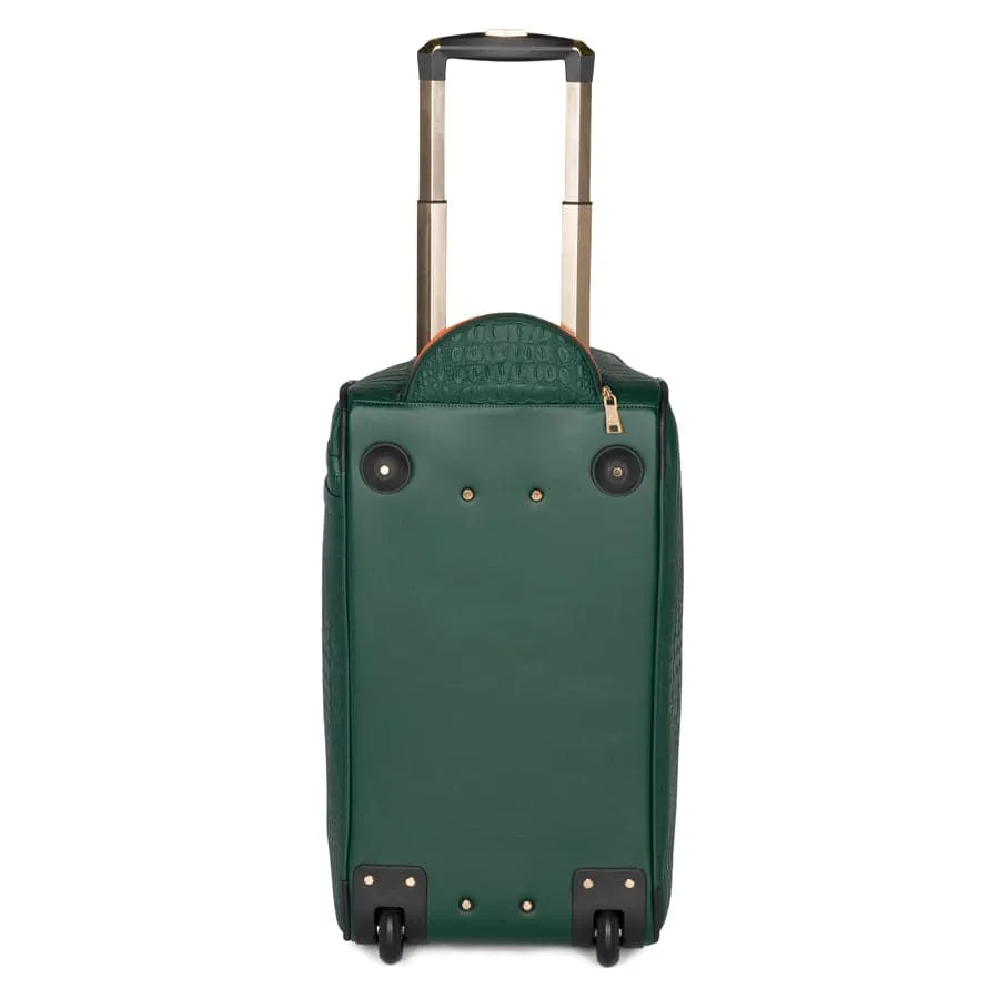 Emerald Green Apollo 2 Faux Crocodile Skin Rolling Duffle Bag