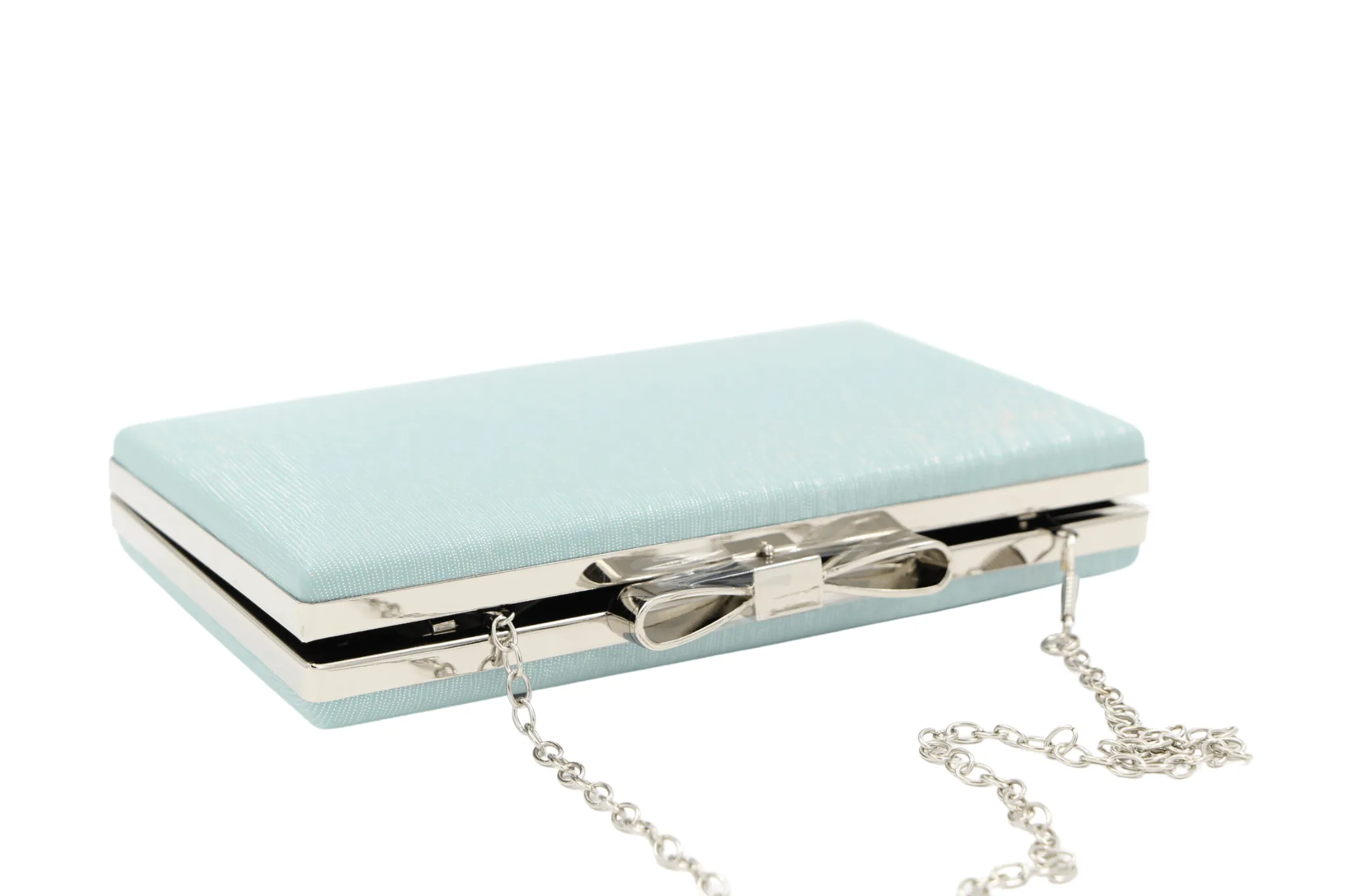 FABUCCI Small  Aqua pale green/blue box  clutch