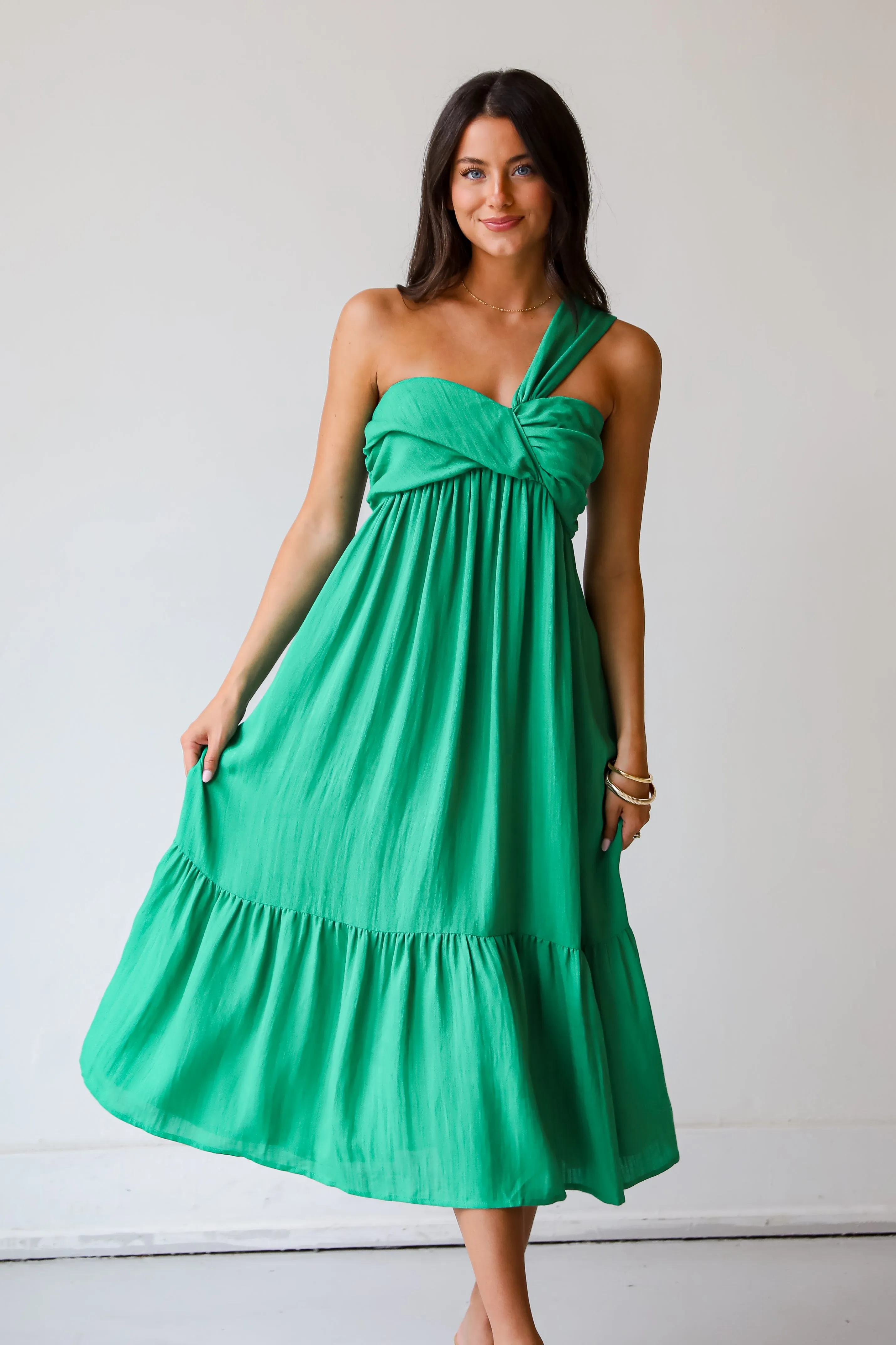 FINAL SALE - Abundance Of Love Kelly Green Midi Dress